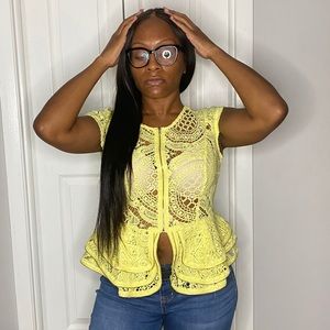 Yellow Crochet Top